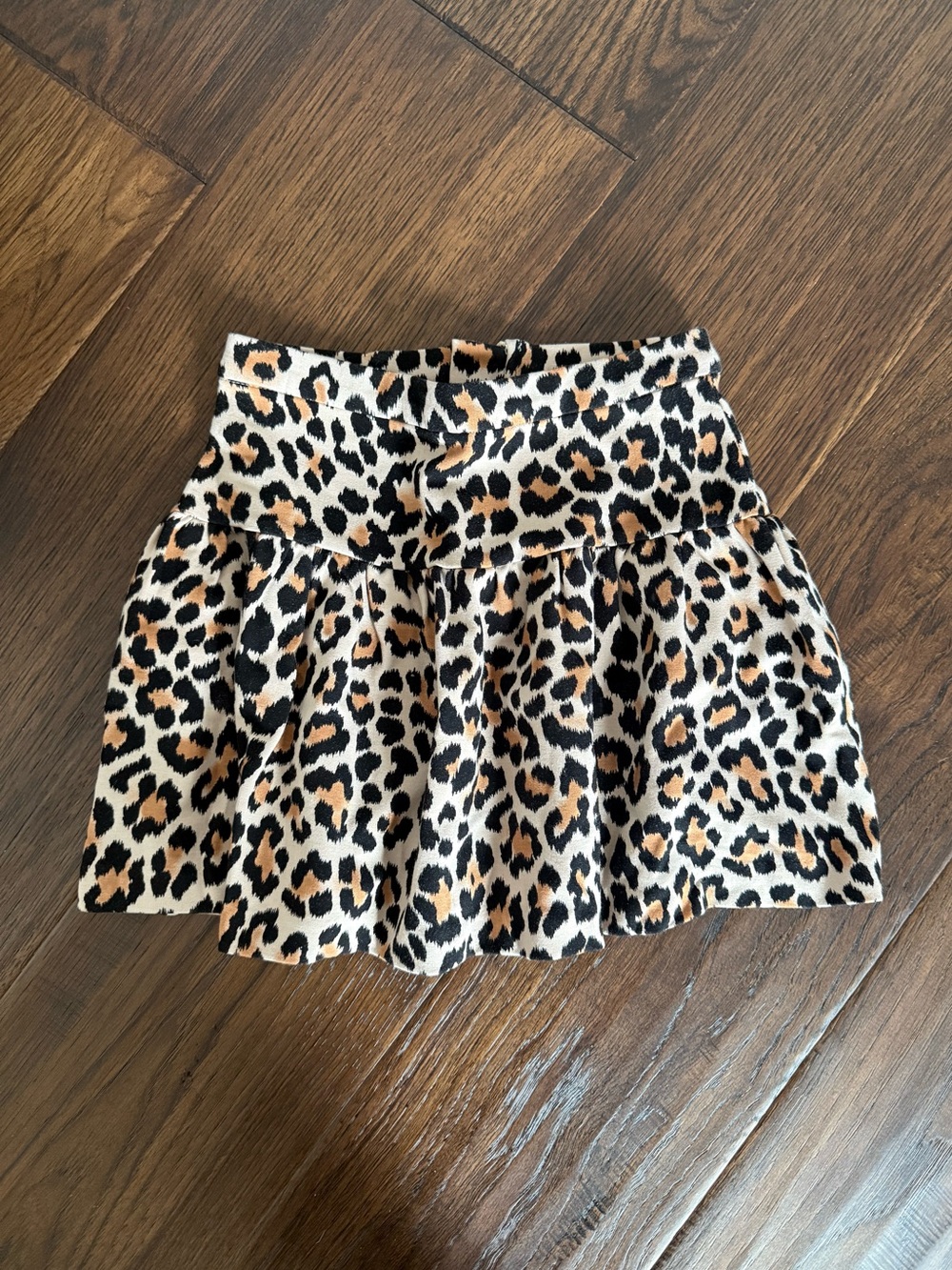 Girl’s Kate Spade Leopard Print Ruffled Mini Skirt - Black, Cream, Tan Size 6y